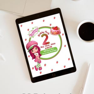 Strawberry shortcake birthday invitation