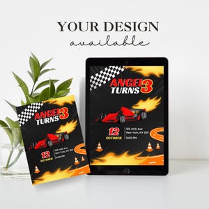 Editable Race Car Birthday Invitation: Canva Template (PDF Download)
