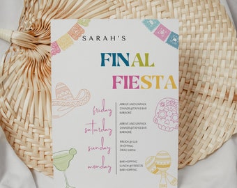 Final Fiesta Bachelorette Itinerary - Bachelorette Party Weekend - Hen Party