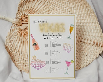 Las Vegas Bachelorette Itinerary - Bachelorette Party - Instant Download Bachelorette Party