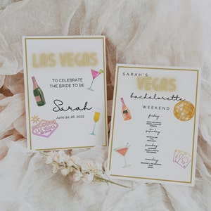 Las Vegas Bachelorette Itinerary and Invitation Set - Bachelorette Party - Instant Download Bachelorette Party - bachelorette invite