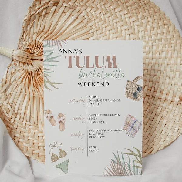 Tulum Bachelorette Itinerary - Bachelorette Party - Tropical Bachelorette Party