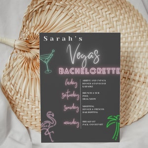 Las Vegas Bachelorette Itinerary - Bachelorette Party - Instant Download Bachelorette Party