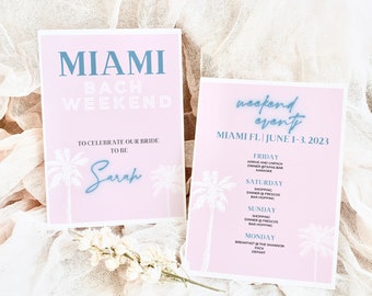 Miami Bachelorette Itinerary | Bachelorette Party | Instant Download Bachelorette Party Template