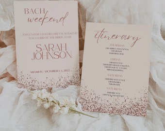 Bachelorette Itinerary | Bachelorette Party favor | Instant Download Bachelorette Party Template | Two Sided Template |