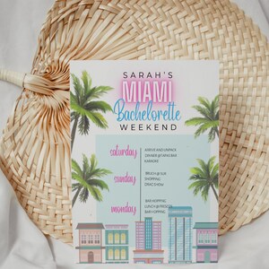 Miami Bachelorette Itinerary - Bachelorette Party - Instant Download Bachelorette Party