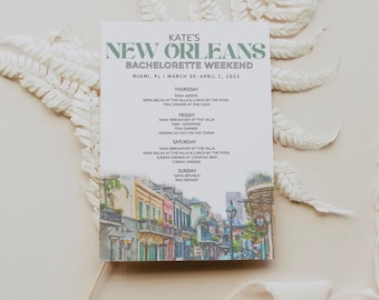 New Orleans Bachelorette Itinerary - Bachelorette Party - Instant Download Bachelorette Party