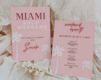 Miami Bachelorette Itinerary | Bachelorette Party | Instant Download Bachelorette Party Template