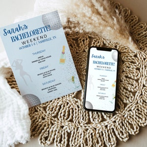 Mamma Mia Bachelorette Itinerary - Bachelorette Party - Instant Download Bachelorette Party