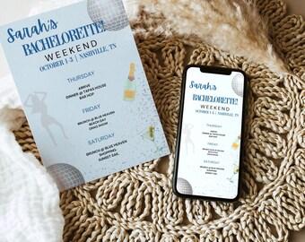 Mamma Mia Bachelorette Itinerary - Bachelorette Party - Instant Download Bachelorette Party
