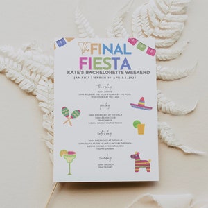 Final Fiesta Bachelorette Itinerary - Bachelorette Party Weekend - Hen Party