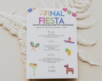 Final Fiesta Bachelorette Itinerary - Bachelorette Party Weekend - Hen Party