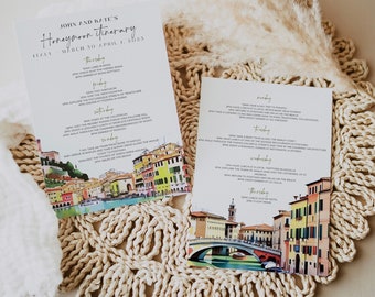 Italy Honeymoon Itinerary | Instant Download Itinerary Template | Italy Holiday Itinerary | Italy Vacation