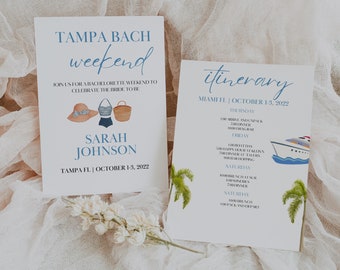 Tampa Bachelorette Itinerary | Bachelorette Party | Instant Download Bachelorette Party Template