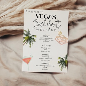 Las Vegas Bachelorette Itinerary - Bachelorette Party - Instant Download Bachelorette Party