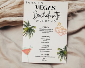 Itinerario de despedida de soltera de Las Vegas - Despedida de soltera - Descarga instantánea de despedida de soltera
