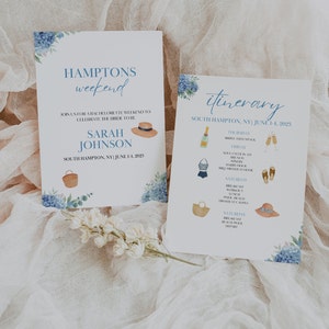 Hamptons|Nantucket  Bachelorette Itinerary - Bachelorette Party - Instant Download Bachelorette Party