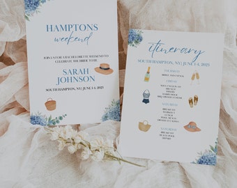 Hamptons|Nantucket  Bachelorette Itinerary - Bachelorette Party - Instant Download Bachelorette Party