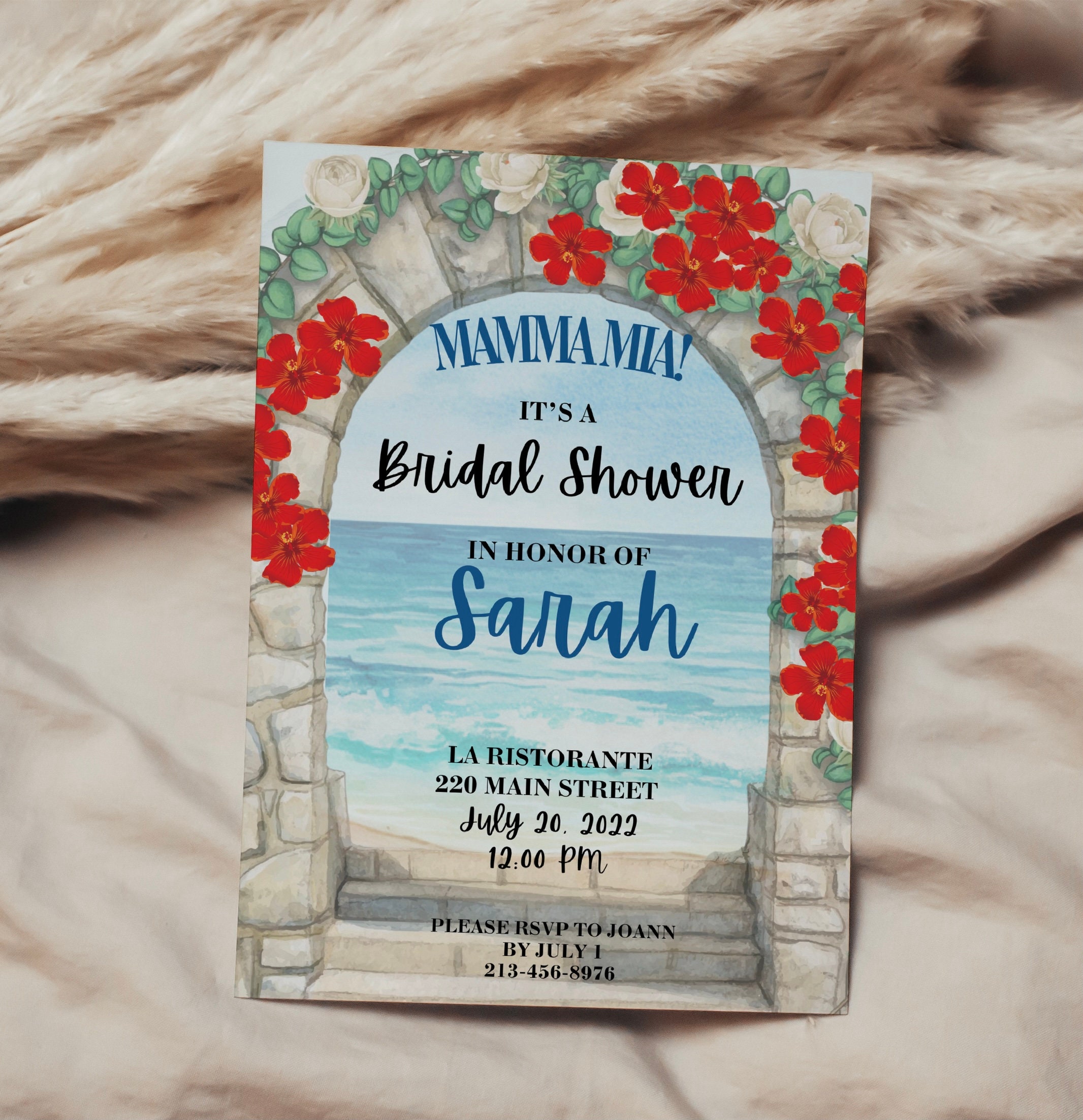Mamma Mia Bridal Shower Invitation Bridal Shower Invitation Etsy UK