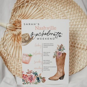 Nashville Bachelorette Itinerary - Bachelorette Party - Instant Download Bachelorette Party