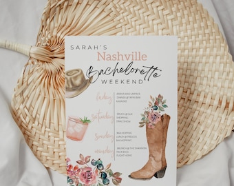 Nashville Bachelorette Itinerary - Bachelorette Party - Instant Download Bachelorette Party