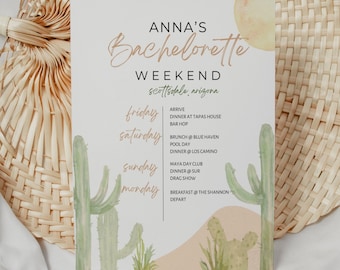 Scottsdale Bachelorette Itinerary - Bachelorette Party - Texas Bachelorette Weekend - Instant Download Bachelorette Party