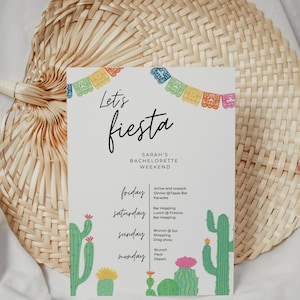 Final Fiesta Bachelorette Itinerary - Bachelorette Party Weekend - Hen Party