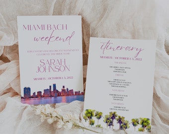 Miami Bachelorette Itinerary | Bachelorette Party | Instant Download Bachelorette Party Template