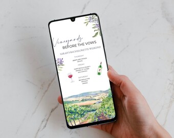 Vineyard Bachelorette Itinerary - Bachelorette Party - Instant Download Bachelorette Party - Winery Bachelorette