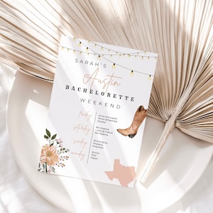 Austin Bachelorette Itinerary - Bachelorette Party - Instant Download Bachelorette Party
