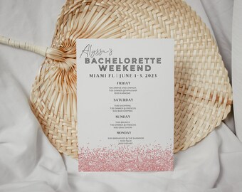 Rose Gold Bachelorette Itinerary - Bachelorette Party - Instant Download Bachelorette Party