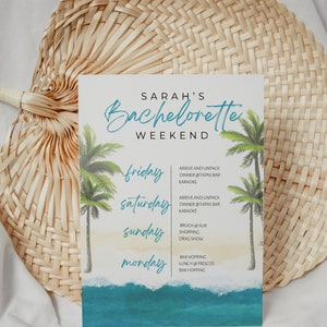 Beach Bachelorette Itinerary - Bachelorette Party - Tropical Bachelorette Party
