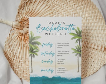 Beach Bachelorette Itinerary - Bachelorette Party - Tropical Bachelorette Party