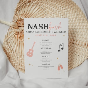 Nashville Bachelorette Itinerary - Bachelorette Party - Instant Download Bachelorette Party