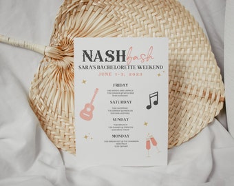 Nashville Bachelorette Itinerary - Bachelorette Party - Instant Download Bachelorette Party