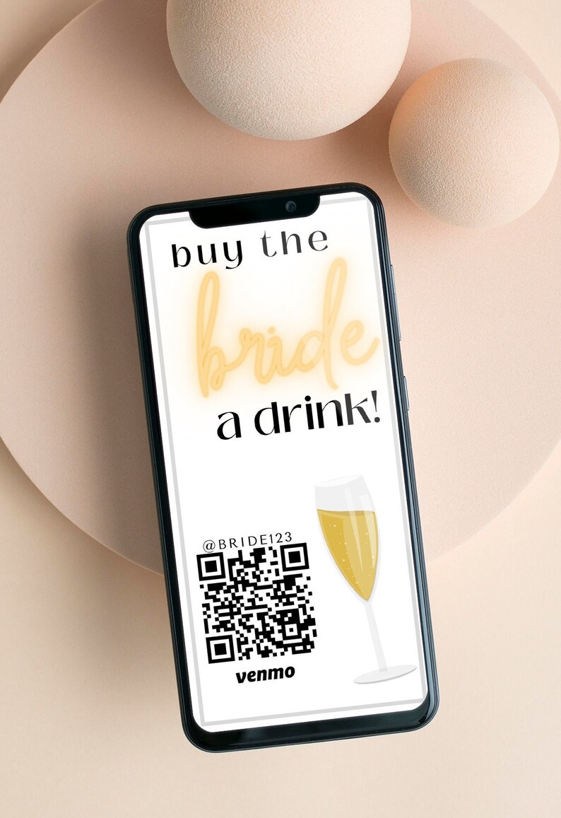 Buy the Bride a Drink QR Code Bachelorette QRC Etsy