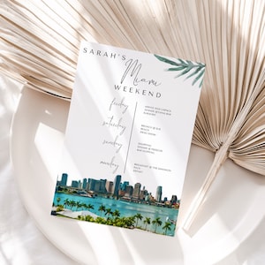Miami Bachelorette Itinerary - Bachelorette Party - Instant Download Bachelorette Party