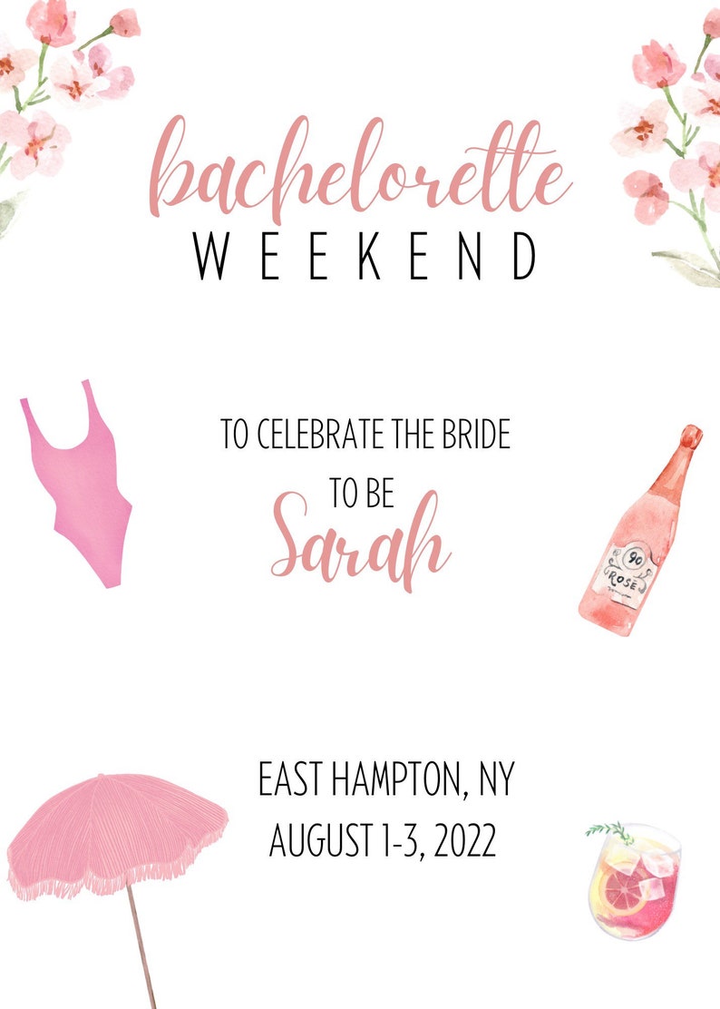 Hamptons Bachelorette Itinerary Bachelorette Party Etsy Hamptons Bachelorette Itinerary Bachelorette Party Etsy