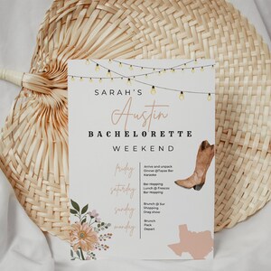 Austin Bachelorette Itinéraire - Bachelorette Party - Téléchargement instantané Bachelorette Party image 2