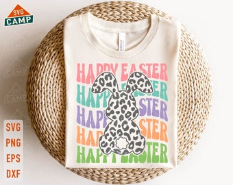 Happy Easter Svg, Easter Bunny Svg, Leopard Bunny Svg, Bunny Svg, Retro Easter Png, Peeps Svg, Happy Easter Png, Easter Shirt Svg