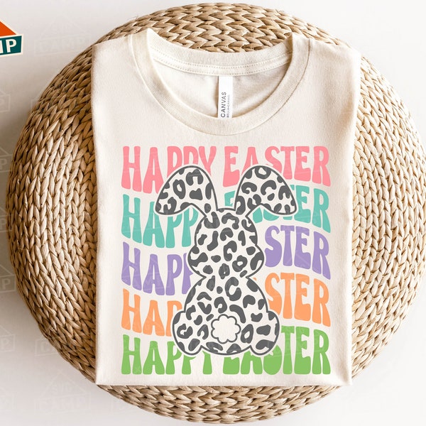 Happy Easter Svg, Easter Bunny Svg, Leopard Bunny Svg, Bunny Svg, Retro Easter Png, Peeps Svg, Happy Easter Png, Easter Shirt Svg
