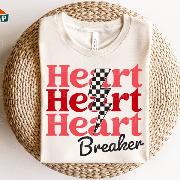 Heart Breaker svg, Retro Valentine svg, Broken Heart svg, Heartbreak University svg, Cupido svg, San Valentín svg, Valentine Shirt svg