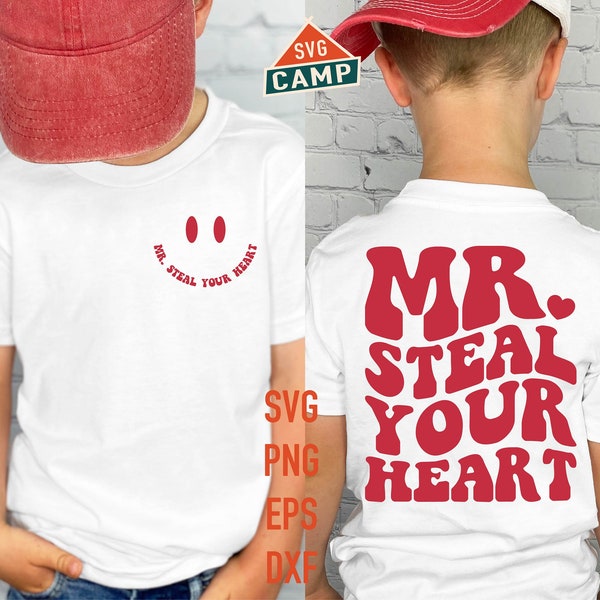 Mr Steal Your Heart Svg, Retro Valentine Svg, Kids Valentine Svg, Boys Valentine Svg, Kids Valentines Png, Valentine Shirt Svg