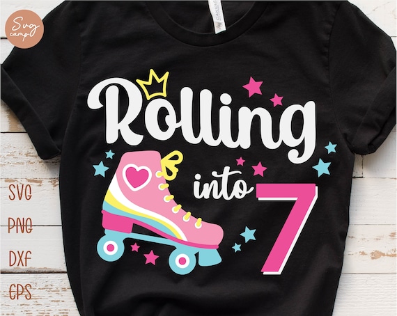 Birthday Girl 7 Roller Skates Kids Birthday T-Shirt Birthday Girl 7 Roller Skates Kids Birthday T-Shirt