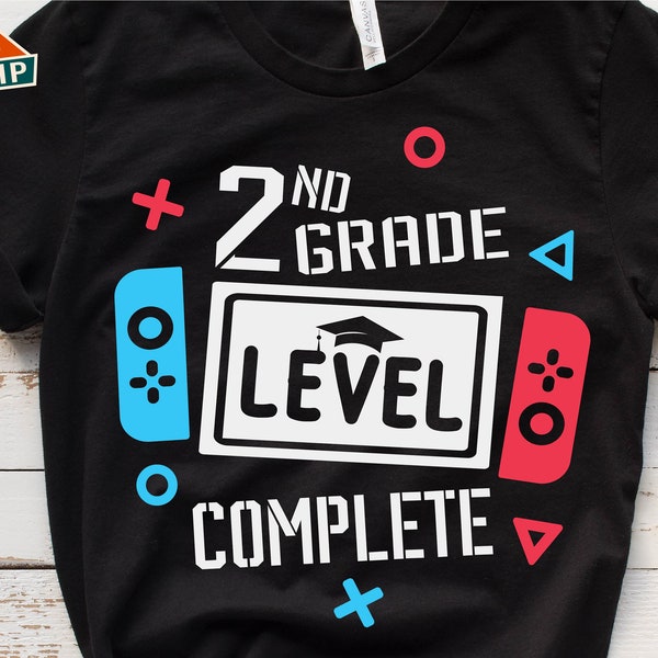 2nd Grade Level Complete Svg, 2nd Grade Svg, End of School Svg, Second Grade Svg, Last day of School Svg, Graduation Video Game Svg