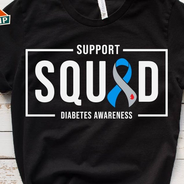 Support Squad Diabetes Awareness Svg, Diabetes Awareness, We Wear Blue Svg, Blue Ribbon Svg, Diabetes Svg, November Svg, You are Enough Svg