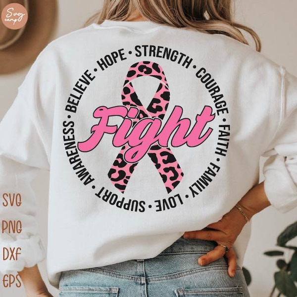 Breast Cancer Svg, Fight Breast Cancer Svg, Cancer Awareness Svg, Cancer Ribbon Svg, Cancer Svg, Cancer Survivor Svg, Breast Cancer Shirt
