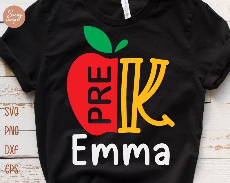 Pre-k Svg Pre-k Shirt Svg Apple Pre K Svg School Monogram - Etsy