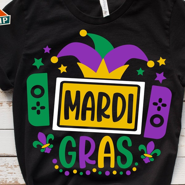 Mardi Gras Gamer Svg, Mardi Gras Svg, Nola Svg, Fat Tuesday Svg, Fleur de Lis Svg, Mardi Gras Png, Mardi Gras Decor, Mardi Gras Shirt