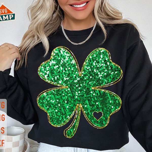 Green St Patricks day Png, Shamrock Faux Sequins Png, Sparkly Clover Png, Lucky Png, Glitter St Patricks Day, St Patricks day Shirt Png